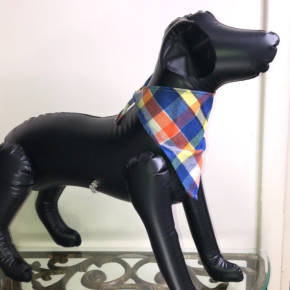 Bandana/Pet’s Bandana/Baby Bib/Scarf~Blue Plaid - Picture 4 of 15